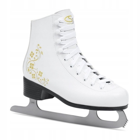 Łyżwy Figurowe Damskie SMJ Sport Olimpia Białe Roz. 38 Skórzane Ocieplane