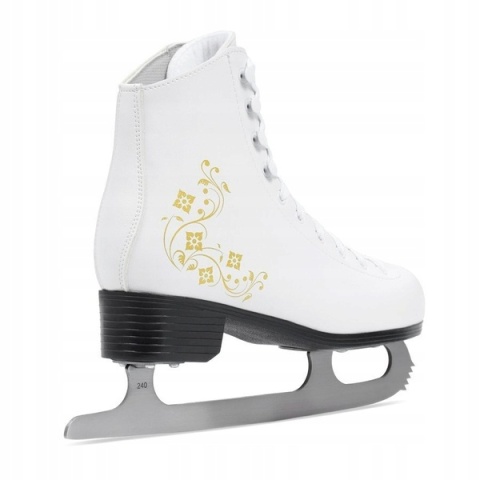 Łyżwy Figurowe Damskie SMJ Sport Olimpia Białe Roz. 38 Skórzane Ocieplane