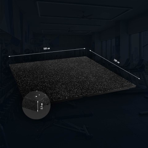 POS25 PODŁOGA GUMOWA POD SPRZĘT FITNESS BLACK/WHITE HMS