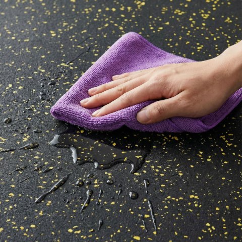 POS35 PODŁOGA GUMOWA POD SPRZĘT FITNESS Z WYPUSTKAMI BLACK/YELLOW HMS