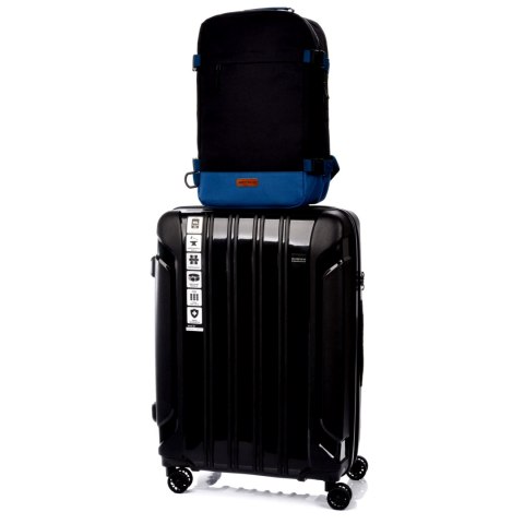 Plecak kabinowy Meteor Hermod czarny/niebieski
