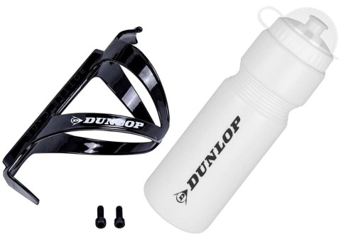 BIDON ROWEROWY DUNLOP 750ML Z KOSZYKIEM BIAŁY