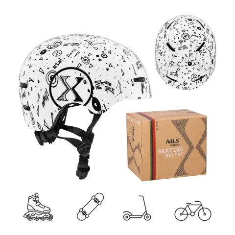 MT311 KASK BIAŁY M(55-58CM) NILS EXTREME