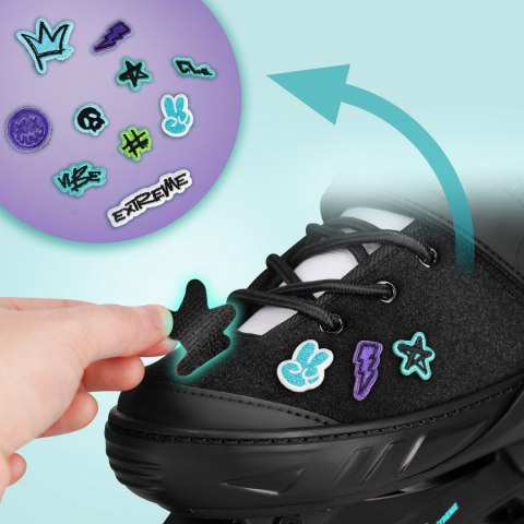 NA2053A ŁYŻWOROLKI VIBE TURKUSOWE ROZM. S(33-36) NILS EXTREME