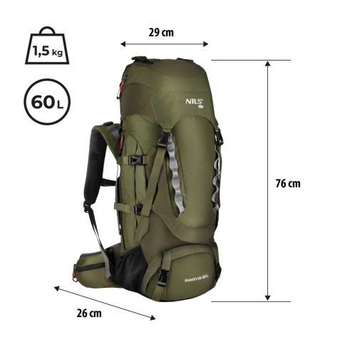 NC1994 PLECAK TURYSTYCZNY RAMSVIK 60L NILS CAMP