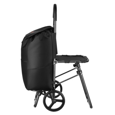 NC4303 WÓZEK NA ZAKUPY Z SIEDZISKIEM 40L CZARNY NILS