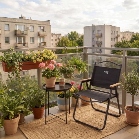 NC4307 KRZESŁO SKŁADANE CZARNE NILS CAMP