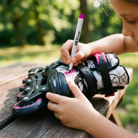 NH10907 4w1 ŁYŻWOROLKI Z WYM. PŁOZĄ HOKEJOWĄ TINTY RÓŻOWE ROZM. M(35-38) NILS EXTREME