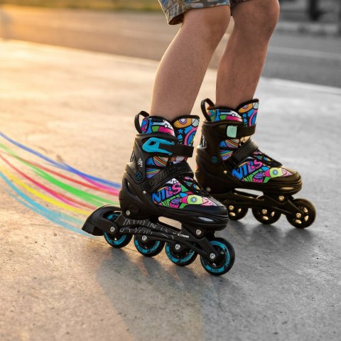 NH10907 4w1 ŁYŻWOROLKI Z WYM. PŁOZĄ HOKEJOWĄ TINTY ZIELONE ROZM. M(35-38) NILS EXTREME