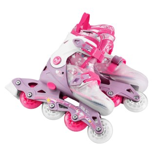NJ1025 ŁYŻWOROLKI 2w1 FLIPZY RÓŻOWE ROZM. XS(27-30) NILS FUN