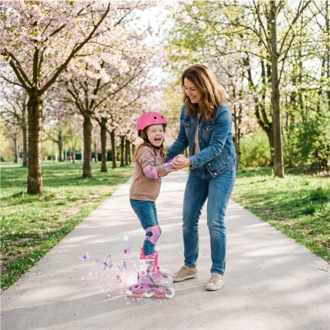 NJ1025 ŁYŻWOROLKI 2w1 FLIPZY RÓŻOWE ROZM. S(31-34) NILS FUN