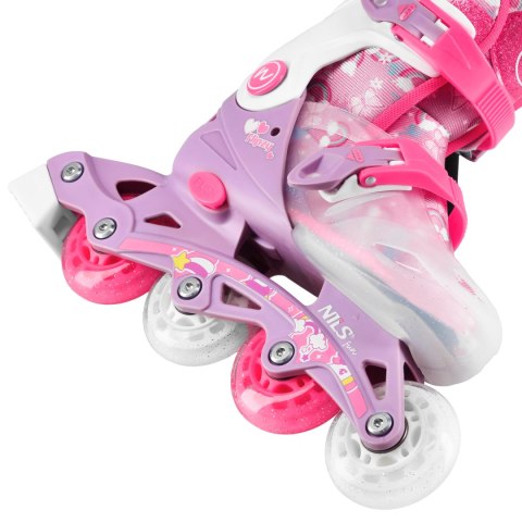 NJ1025 ŁYŻWOROLKI 2w1 FLIPZY RÓŻOWE ROZM. S(31-34) NILS FUN