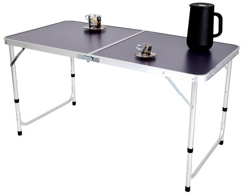 STOLIK TURYSTYCZNY SKŁADANY KEMPINGOWY 120X60X70/62/55CM SZARY