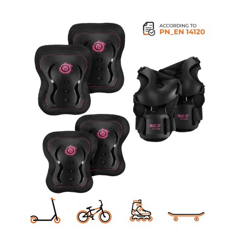 H320 ZESTAW OCHRANIACZY FLY RÓŻOWY ROZM. XL NILS EXTREME