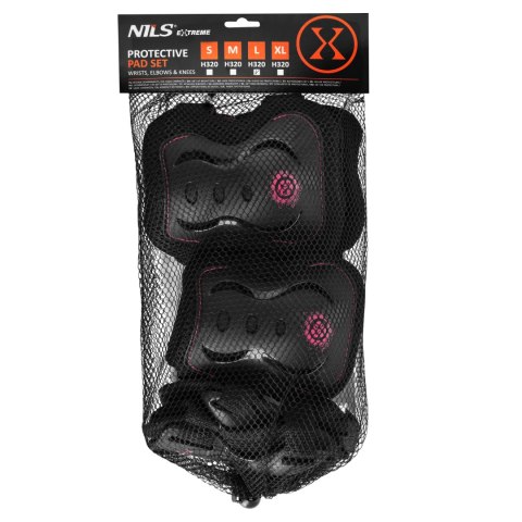H320 ZESTAW OCHRANIACZY FLY RÓŻOWY ROZM. XL NILS EXTREME