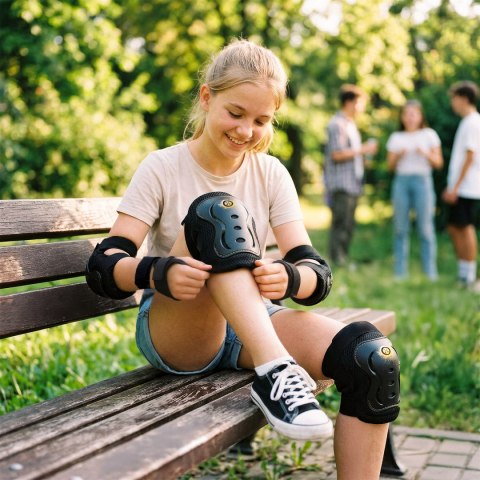 H320 ZESTAW OCHRANIACZY FLY ZŁOTY ROZM. XL NILS EXTREME