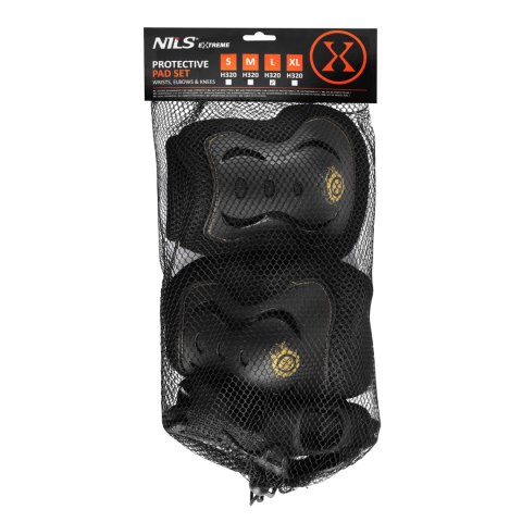 H320 ZESTAW OCHRANIACZY FLY ZŁOTY ROZM. M NILS EXTREME