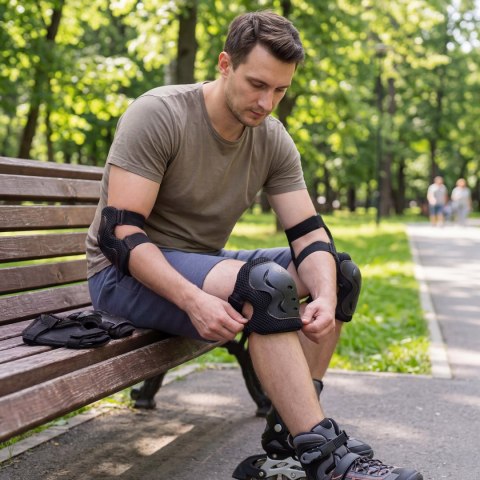 H320 ZESTAW OCHRANIACZY ZŁOTY ROZM. M NILS EXTREME