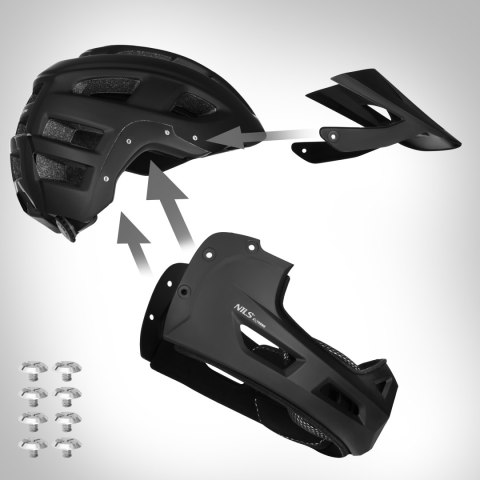 MTW101 KASK CZARNY FULL FACE L(58-61CM) NILS EXTREME