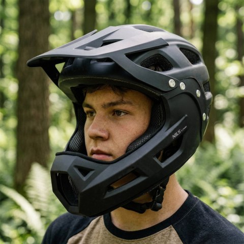 MTW101 KASK CZARNY FULL FACE L(58-61CM) NILS EXTREME