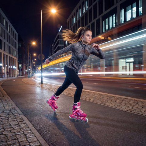 NA1055 ŁYŻWOROLKI BLAZE RÓŻOWE ROZM. M(35-38) NILS EXTREME