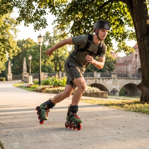 NA1601 ŁYŻWOROLKI SLALOMOWE SLAYD ZIELONE ROZM. 39 NILS EXTREME