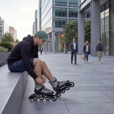 NA22151 ŁYŻWOROLKI ARMOUR SZARE ROZM. 39 NILS EXTREME