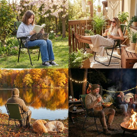 NC3503 KRZESŁO KEMPINGOWE SKŁADANE ZIELONE NILS CAMP