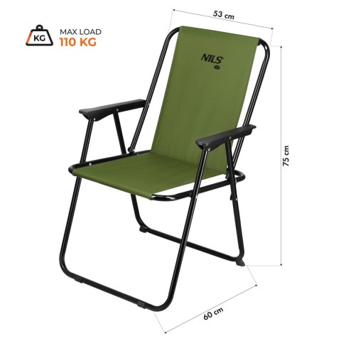 NC3503 KRZESŁO KEMPINGOWE SKŁADANE ZIELONE NILS CAMP
