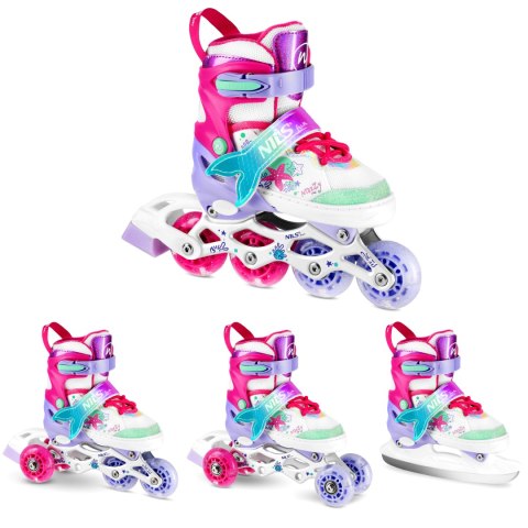 NH18150 4w1 ŁYŻWOROLKI Z WYM. PŁOZĄ HOKEJOWĄ MAZZY ROZM. M(35-38) NILS FUN