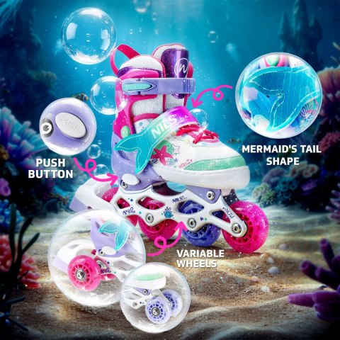 NH18150 4w1 ŁYŻWOROLKI Z WYM. PŁOZĄ HOKEJOWĄ MAZZY ROZM. M(35-38) NILS FUN