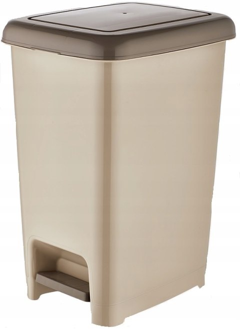 Pojemnik z pedałem SLIM 60 L 490x356x632 mm Kolor: Brązowy