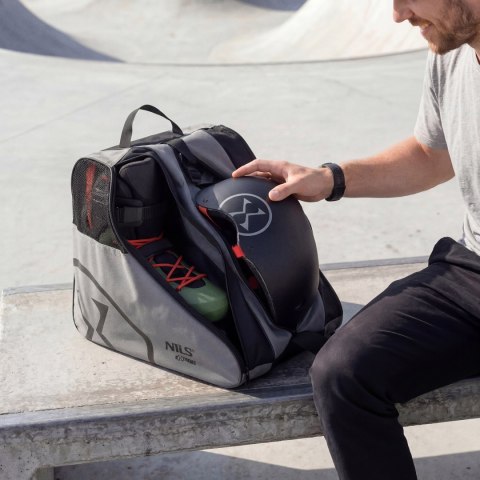TS110 TORBA NA ROLKI/ŁYŻWY SZARA NILS EXTREME