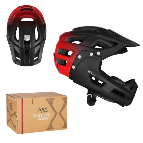 MTW101 KASK CZERWONY FULL FACE L(58-61CM) NILS EXTREME