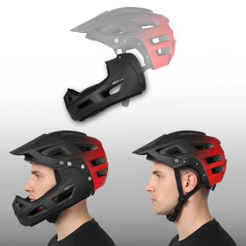 MTW101 KASK CZERWONY FULL FACE L(58-61CM) NILS EXTREME