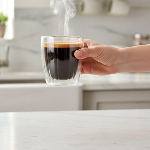 Orion 2 x Szklanka Termiczna Espresso 120ml Podwójne Szkło Paskowane