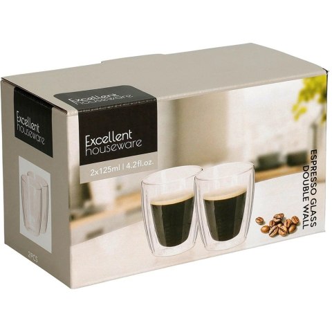 Orion 2 x Szklanka Termiczna Espresso 120ml Podwójne Szkło Paskowane
