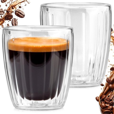 Orion 2 x Szklanka Termiczna Espresso 120ml Podwójne Szkło Paskowane