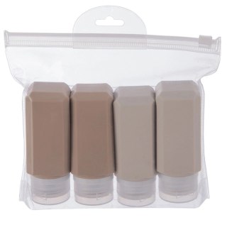 Orion Butelki Podróżne Zestaw 4 szt. Silikon 90 ml ORION Szczelne Etui 16 x 16 cm