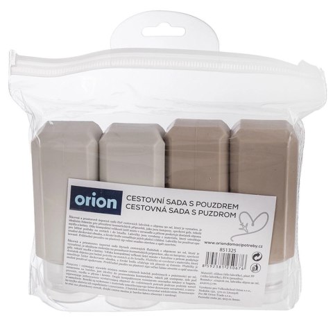 Orion Butelki Podróżne Zestaw 4 szt. Silikon 90 ml ORION Szczelne Etui 16 x 16 cm