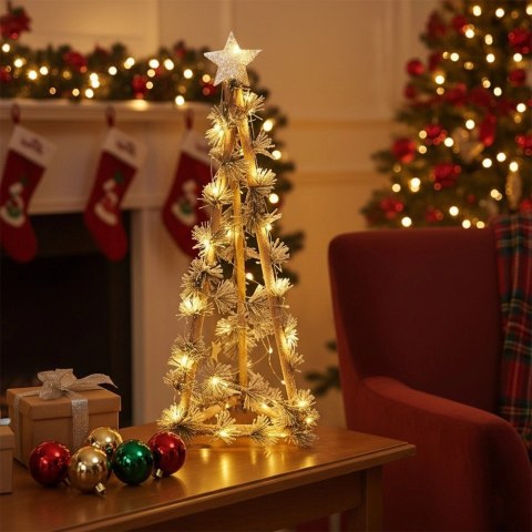 Orion Choinka Świąteczna Stożek Drewniana 68 cm 40 LED z Timerem Ozdoba