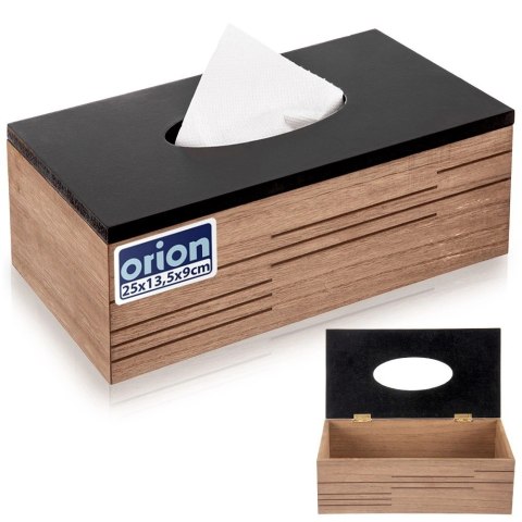 Orion Chustecznik Drewniany MDF Loft Line Czarna Pokrywa ORION na Serwetki