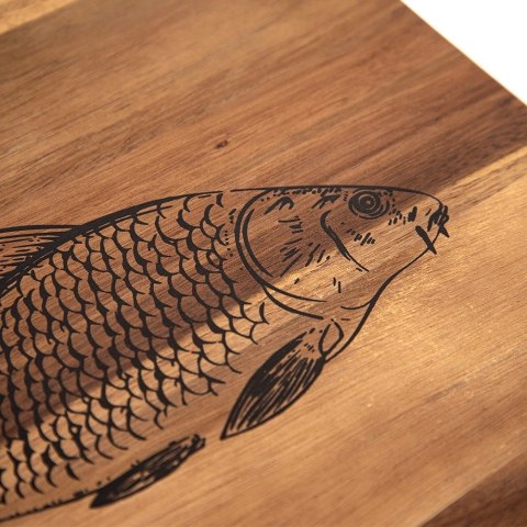 Orion Deska do Krojenia Akacjowa 36 x 24 cm Drewniana Uchwyt Fish ORION