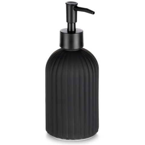 Orion Dozownik do Mydła Czarny Mat Szklany Ryflowany 400 ml VILDE Łazienka