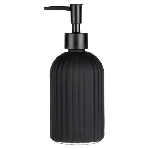 Orion Dozownik do Mydła Czarny Mat Szklany Ryflowany 400 ml VILDE Łazienka