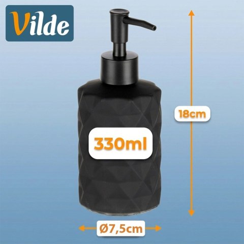 Orion Dozownik do Mydła Czarny Matowy Szklany Zdobiony 330 ml VILDE