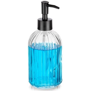 Orion Dozownik do Mydła Przezroczysty Szklany Ryflowany 400 ml VILDE