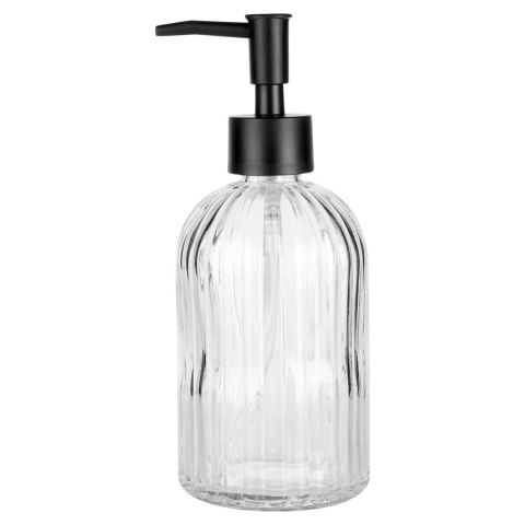 Orion Dozownik do Mydła Przezroczysty Szklany Ryflowany 400 ml VILDE