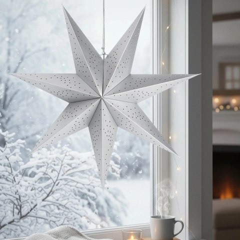 Orion Duża Gwiazda Ażurowa 60 cm Papier Srebrna Dekoracja Okienna FSC