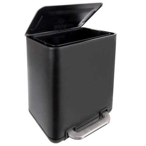 Orion Duży Kosz na Śmieci 20 L Czarny Stalowy z Pedałem ORION Seria Black